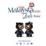 “Visit Malaysia 2026, Truly Asia”旅游标识，下方是两只吉祥物。